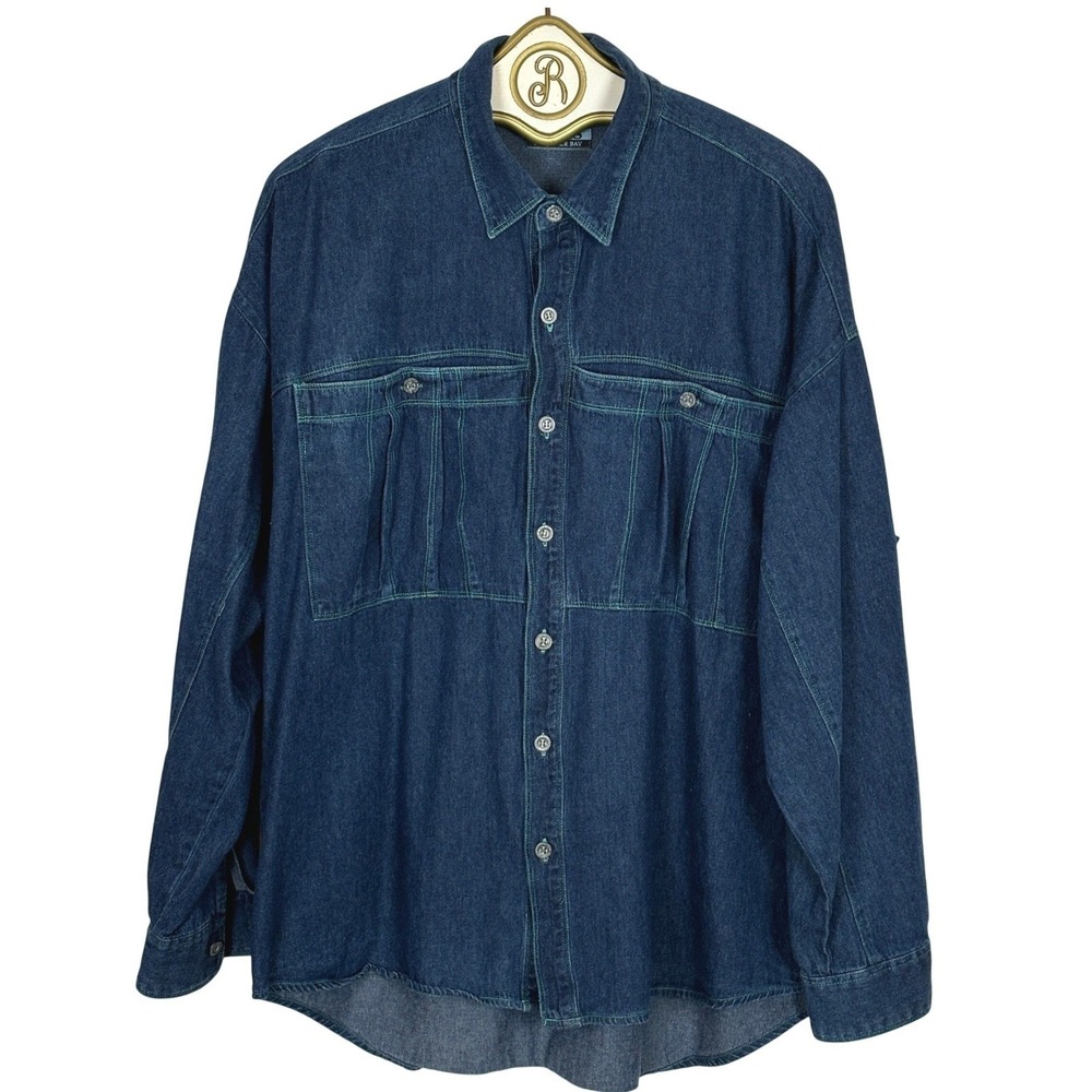 Vintage Canyon River Blues Denim Shirt Mens XL Blue Workwear Western Gorpcore